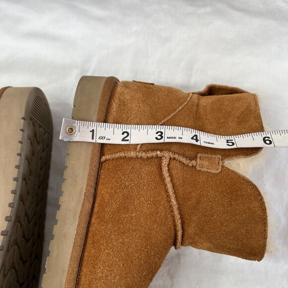 Koolaburra By UGG Womens Suede Shearling Lined Short Boots Size 7 Chestnut - Picture 10 of 12